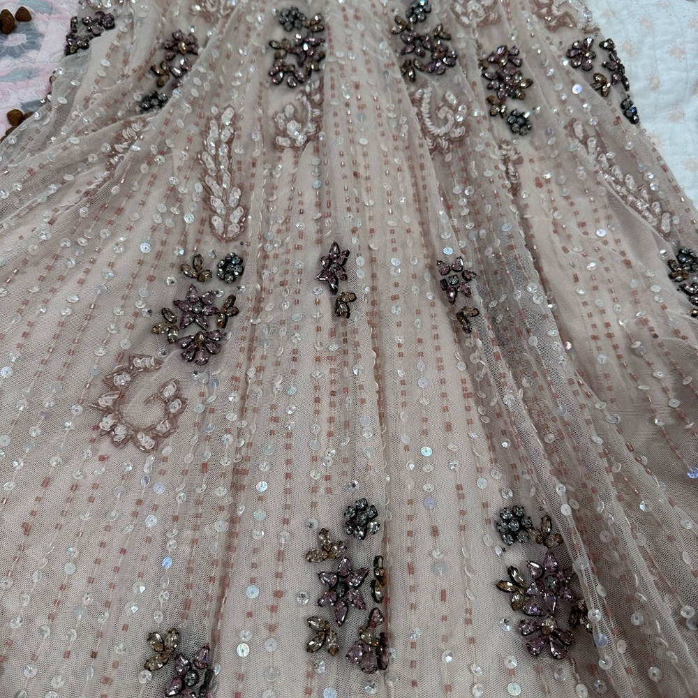 Mac Duggal Blush Embellished Pleated Maxi Gown Size 4 Style #93575 - Picture 4 of 15